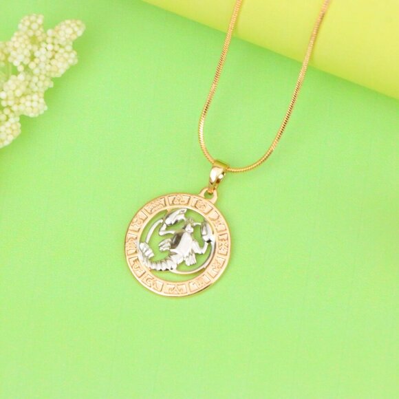 "Rose Gold Cancer Zodiac Pendant with Crab Symbol and Sign Circle, XPPT1448 - Picture 13 of 13